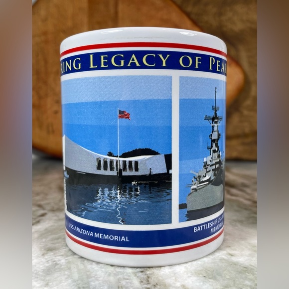 Pearl Harbor USS Arizona USS Missouri USS Bowfin Memorial Coffee Mug Tea Cup EUC - Picture 2 of 5